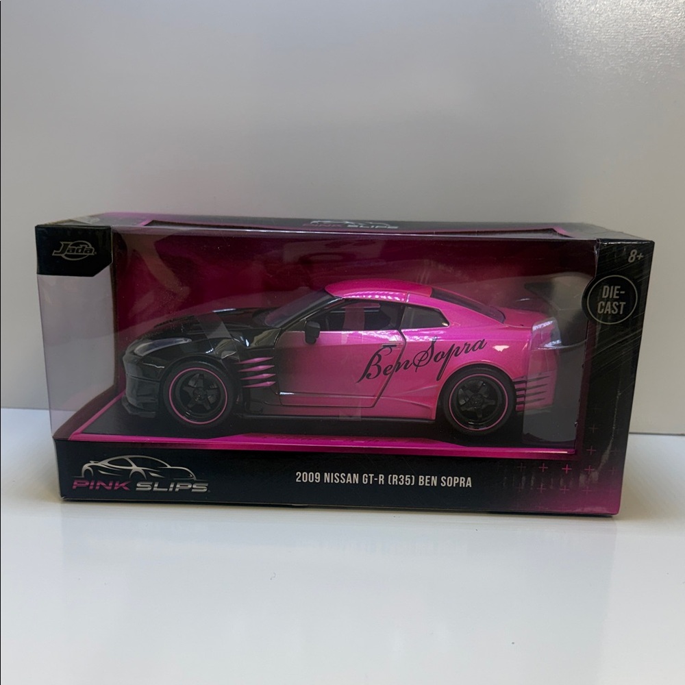 Jada Toys Pink Nissan GT-R (R35) Ben Sopra Die-Cast Car